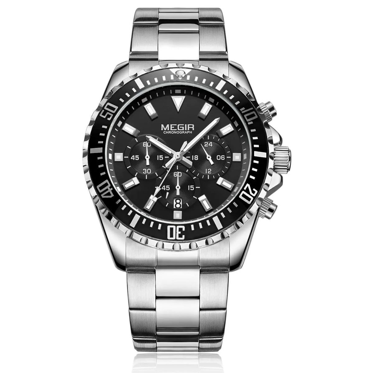 MEGIR Original Luxury Men Business Quartz Watch Stainless Steel Bracelet Chronograph Male Military Wristwatch Clock Relogio Masculino 2064 by MEGIR WATCH GROUP