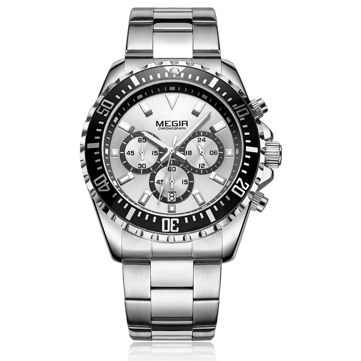 MEGIR Original Luxury Men Business Quartz Watch Stainless Steel Bracelet Chronograph Male Military Wristwatch Clock Relogio Masculino 2064 by MEGIR WATCH GROUP