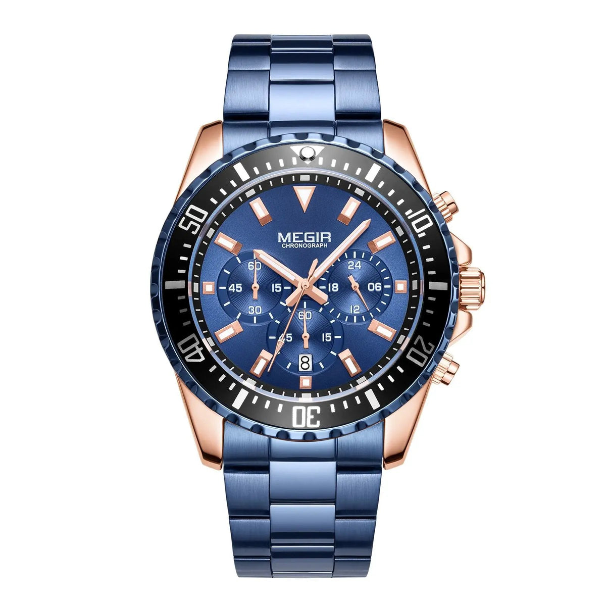MEGIR Original Luxury Men Business Quartz Watch Stainless Steel Bracelet Chronograph Male Military Wristwatch Clock Relogio Masculino 2064 by MEGIR WATCH GROUP