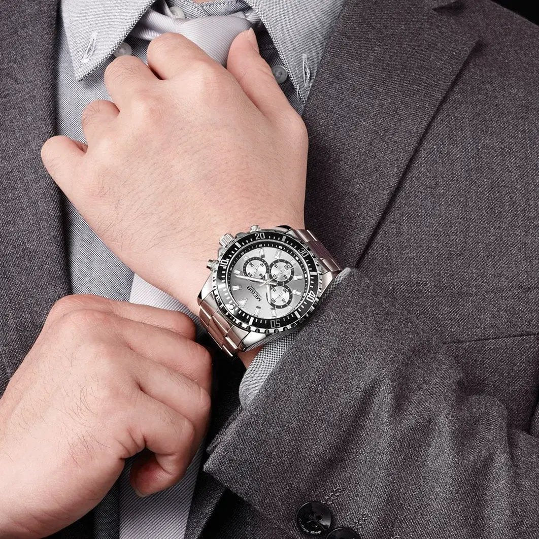 MEGIR Original Luxury Men Business Quartz Watch Stainless Steel Bracelet Chronograph Male Military Wristwatch Clock Relogio Masculino 2064 by MEGIR WATCH GROUP