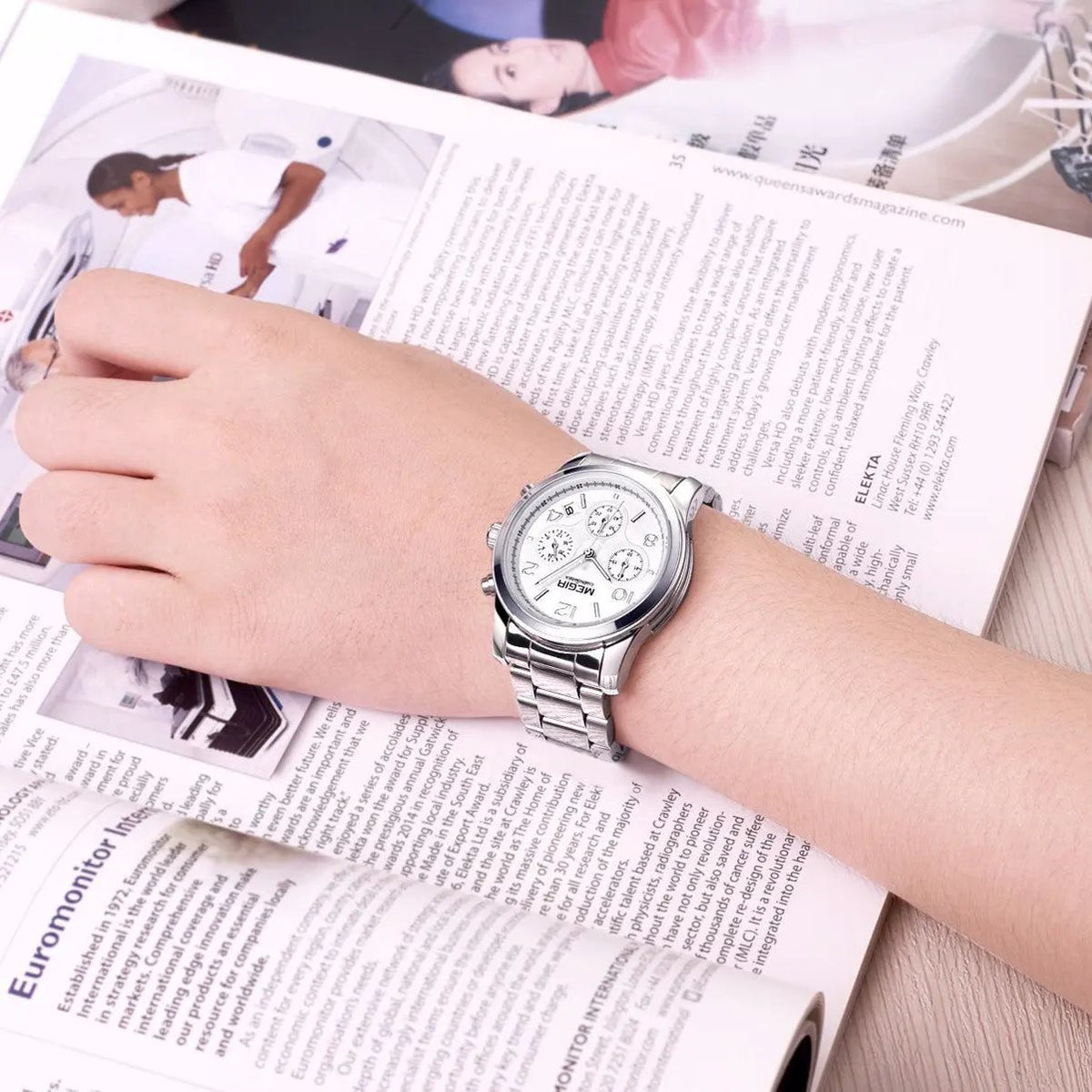 MEGIR Luxury Elegant Women Watch Stainless Steel Ladies Quartz Wristwatch Fashion Female Watches Casual Femme Relogio 2057 by MEGIR WATCH GROUP