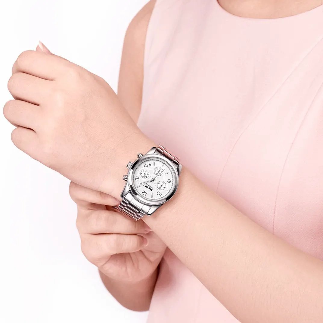 MEGIR Luxury Elegant Women Watch Stainless Steel Ladies Quartz Wristwatch Fashion Female Watches Casual Femme Relogio 2057 by MEGIR WATCH GROUP