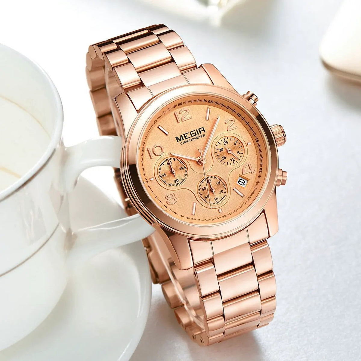 MEGIR Luxury Elegant Women Watch Stainless Steel Ladies Quartz Wristwatch Fashion Female Watches Casual Femme Relogio 2057 by MEGIR WATCH GROUP