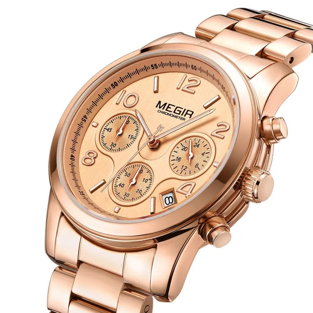 MEGIR Luxury Elegant Women Watch Stainless Steel Ladies Quartz Wristwatch Fashion Female Watches Casual Femme Relogio 2057 by MEGIR WATCH GROUP