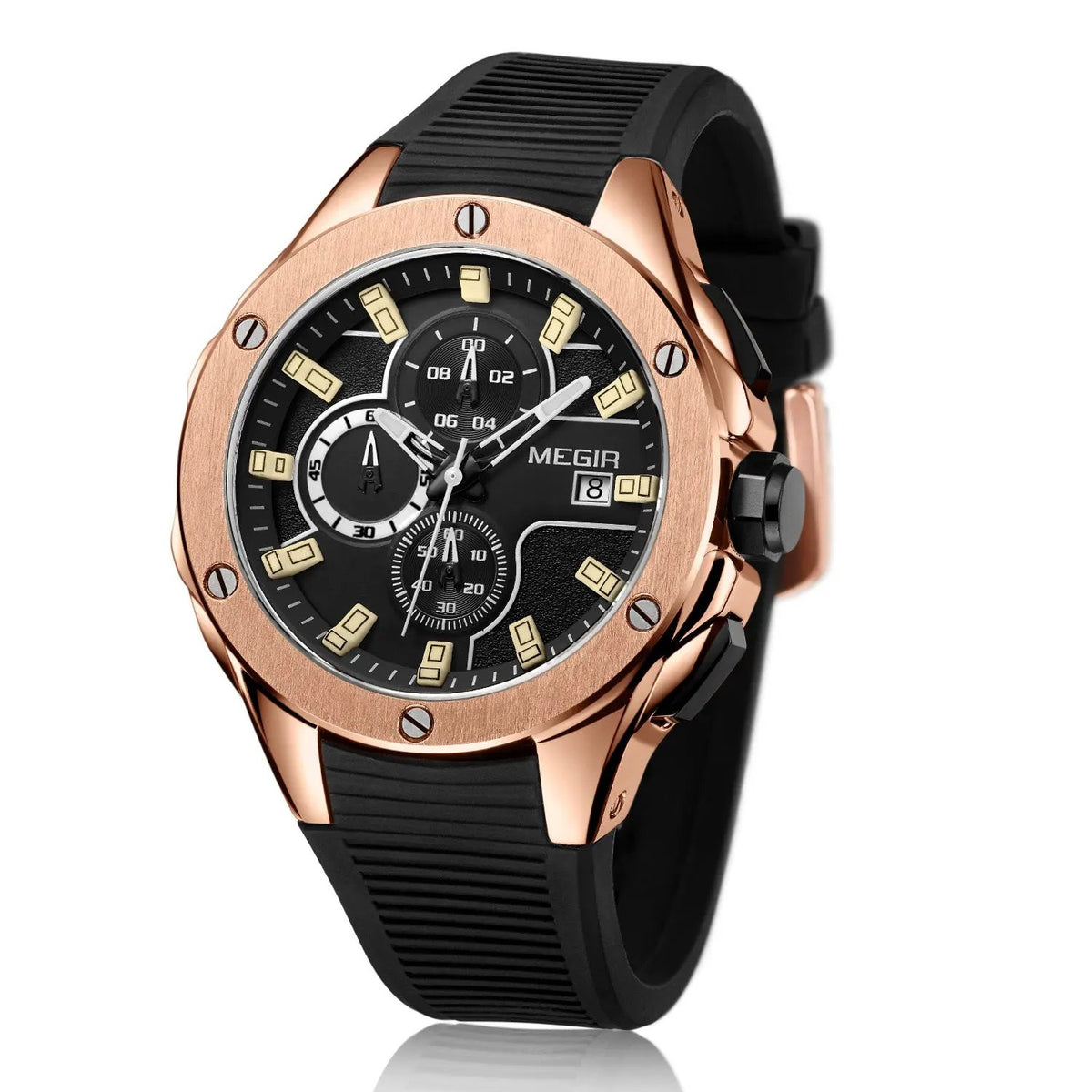 MEGIR Men Sport Military Watch Luxury Luminous Waterproof Chronograph Quartz Wristwatch Date Clock Relogio Masculino 2053 by MEGIR WATCH GROUP