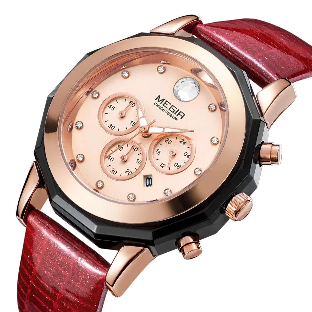 MEGIR Luxury Brand Women Bracelet Watches Ladies Fashion Quartz Sport Wristwatch Leather Dress Clock Chronograph Reloj Hombre 2042 by MEGIR WATCH GROUP