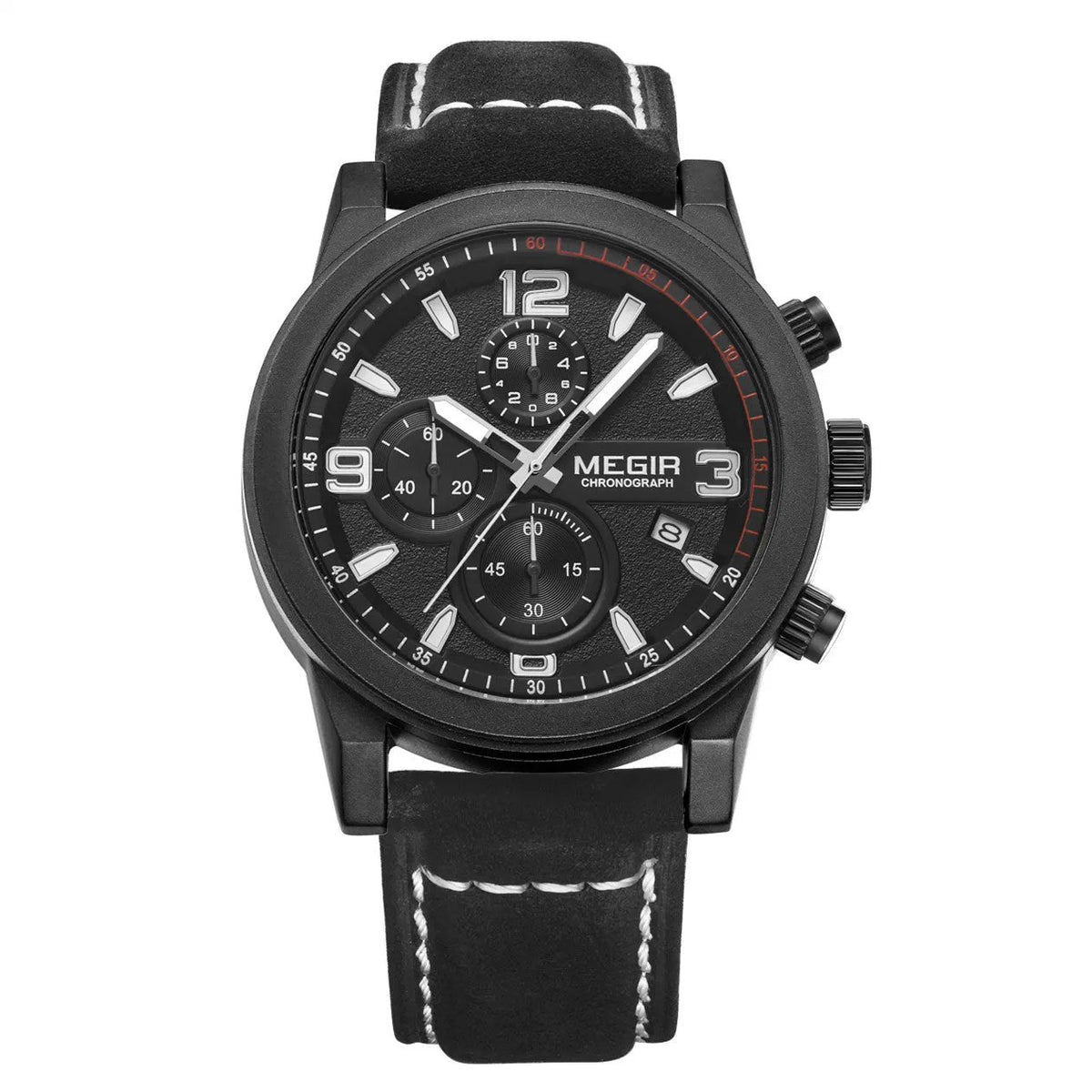 MEGIR Luxury Chronograph Men's Sport Watches Leather Strap Quartz Wristwatch Luminous Casual Male Clock Relogio Masculino 2026 by MEGIR WATCH GROUP