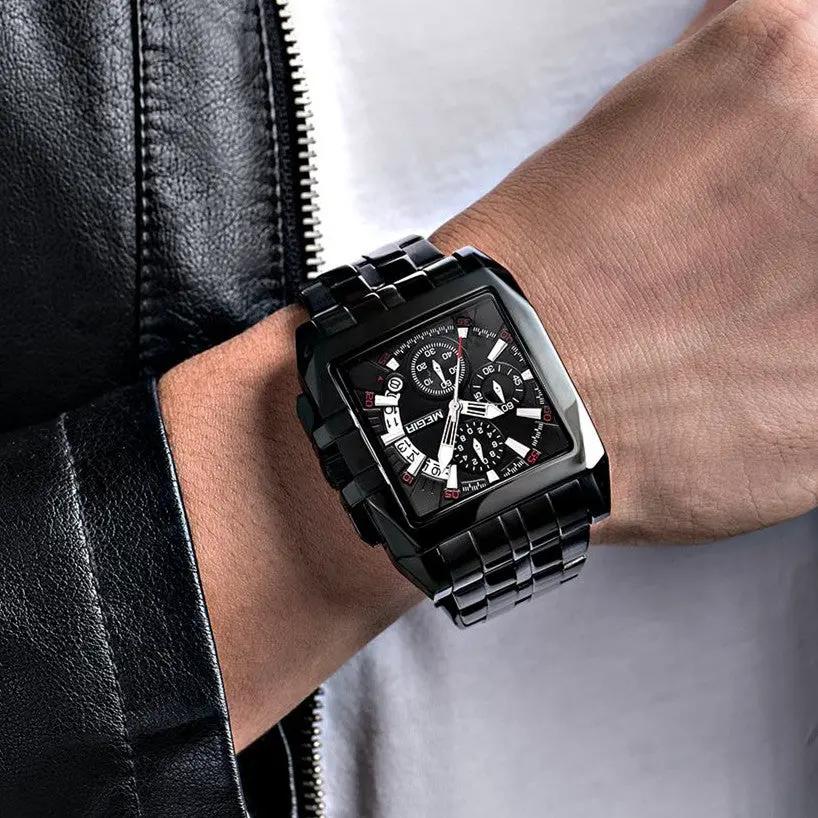 MEGIR Original Luxury Men Watch Stainless Steel Bracelet Quartz Military Wristwatch Business Watches Chronograph Big Dial Relogio Masculino 2018 by MEGIR WATCH GROUP