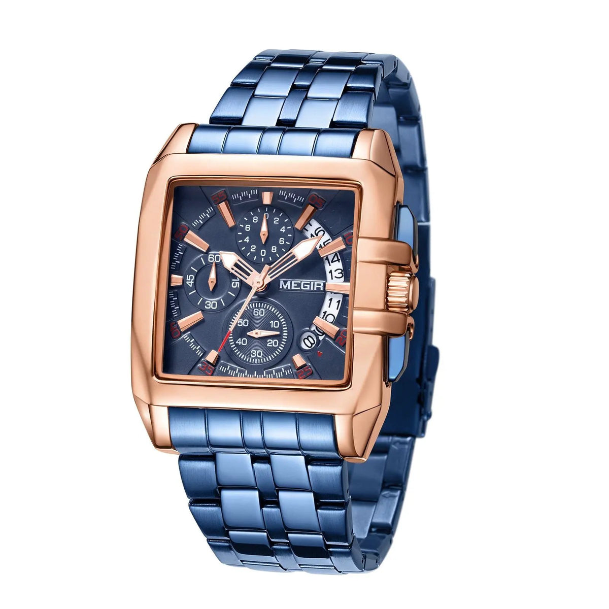MEGIR Original Luxury Men Watch Stainless Steel Bracelet Quartz Military Wristwatch Business Watches Chronograph Big Dial Relogio Masculino 2018 by MEGIR WATCH GROUP