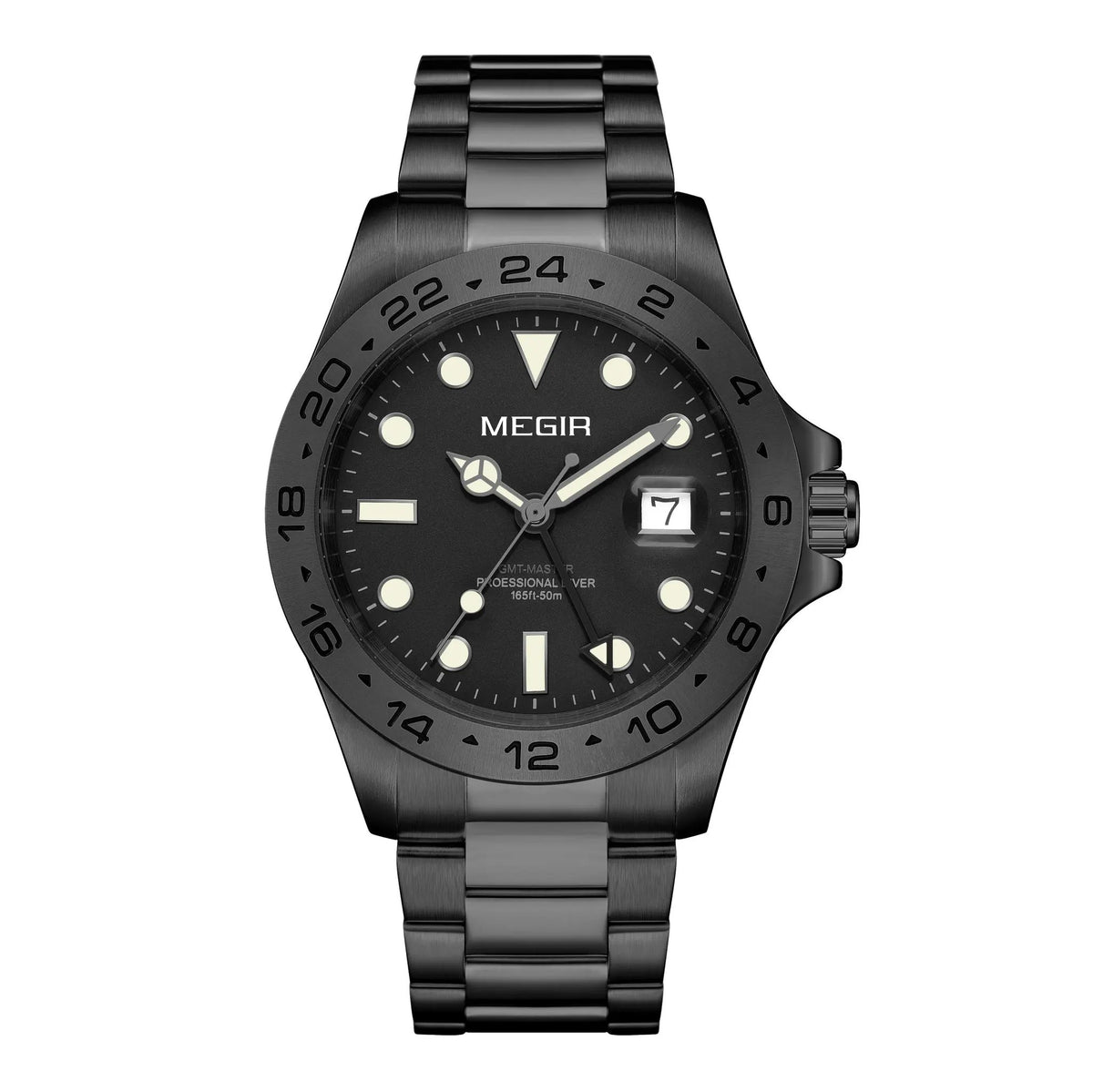 MEGIR Original Luxury Men Analogue Quartz Watch Luminous 5ATM Waterproof Business WristWatch Stainless Steel Clock Montre Homme 8404 by MEGIR WATCH GROUP