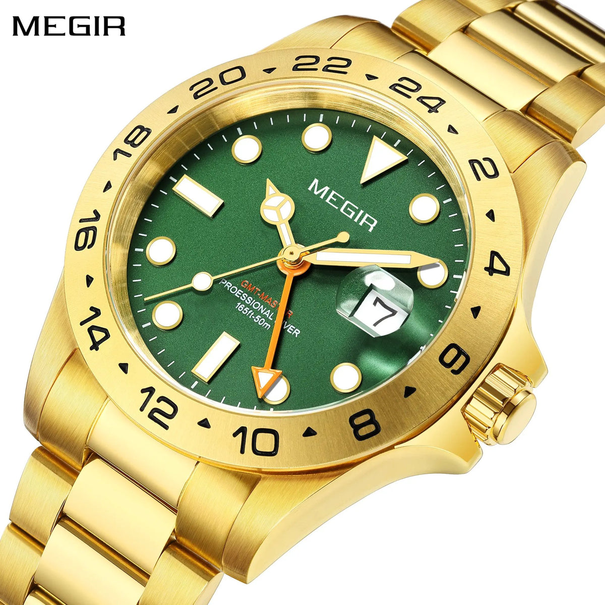 MEGIR Original Luxury Men Analogue Quartz Watch Luminous 5ATM Waterproof Business WristWatch Stainless Steel Clock Montre Homme 8404 by MEGIR WATCH GROUP