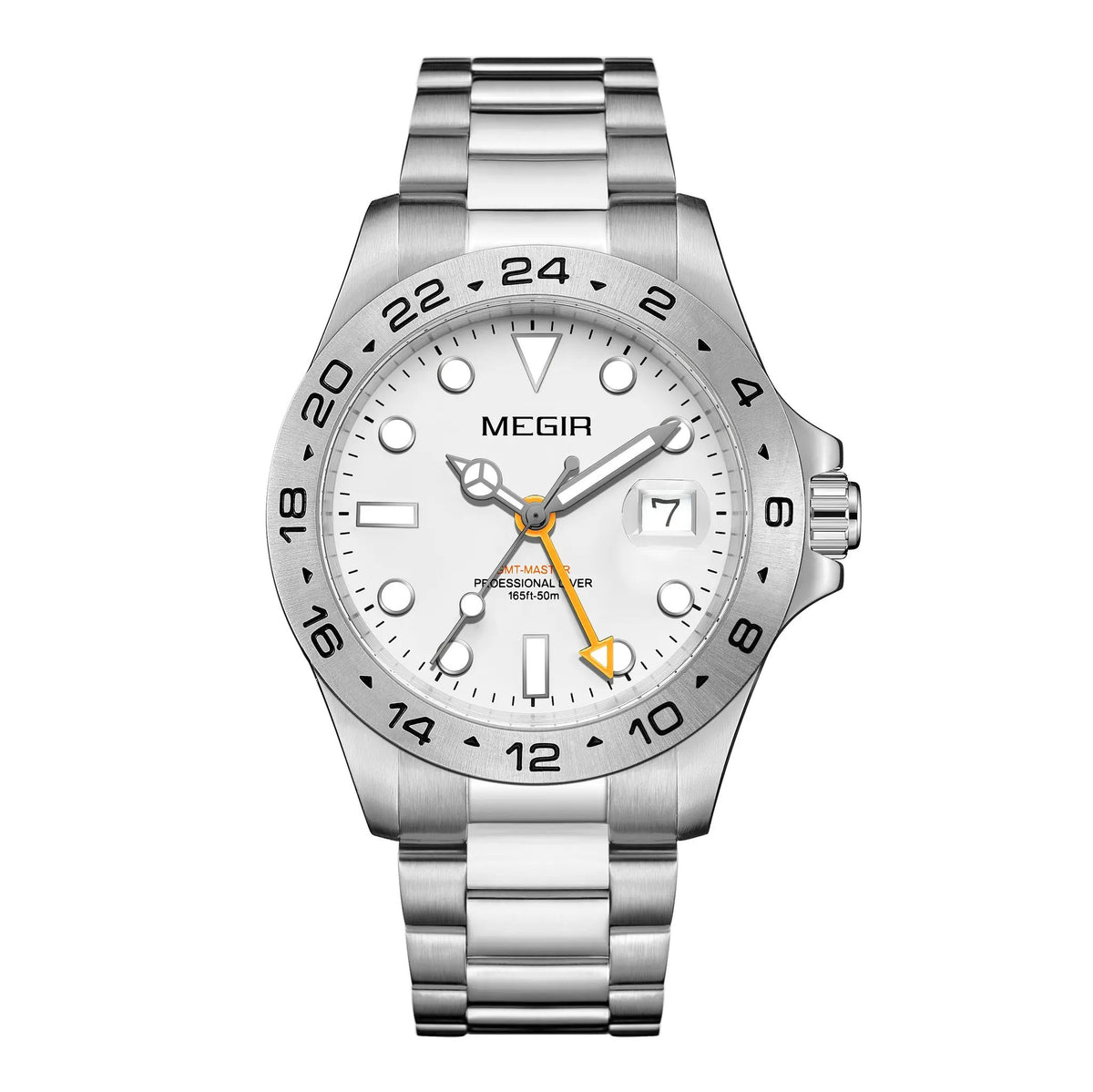 MEGIR Original Luxury Men Analogue Quartz Watch Luminous 5ATM Waterproof Business WristWatch Stainless Steel Clock Montre Homme 8404 by MEGIR WATCH GROUP