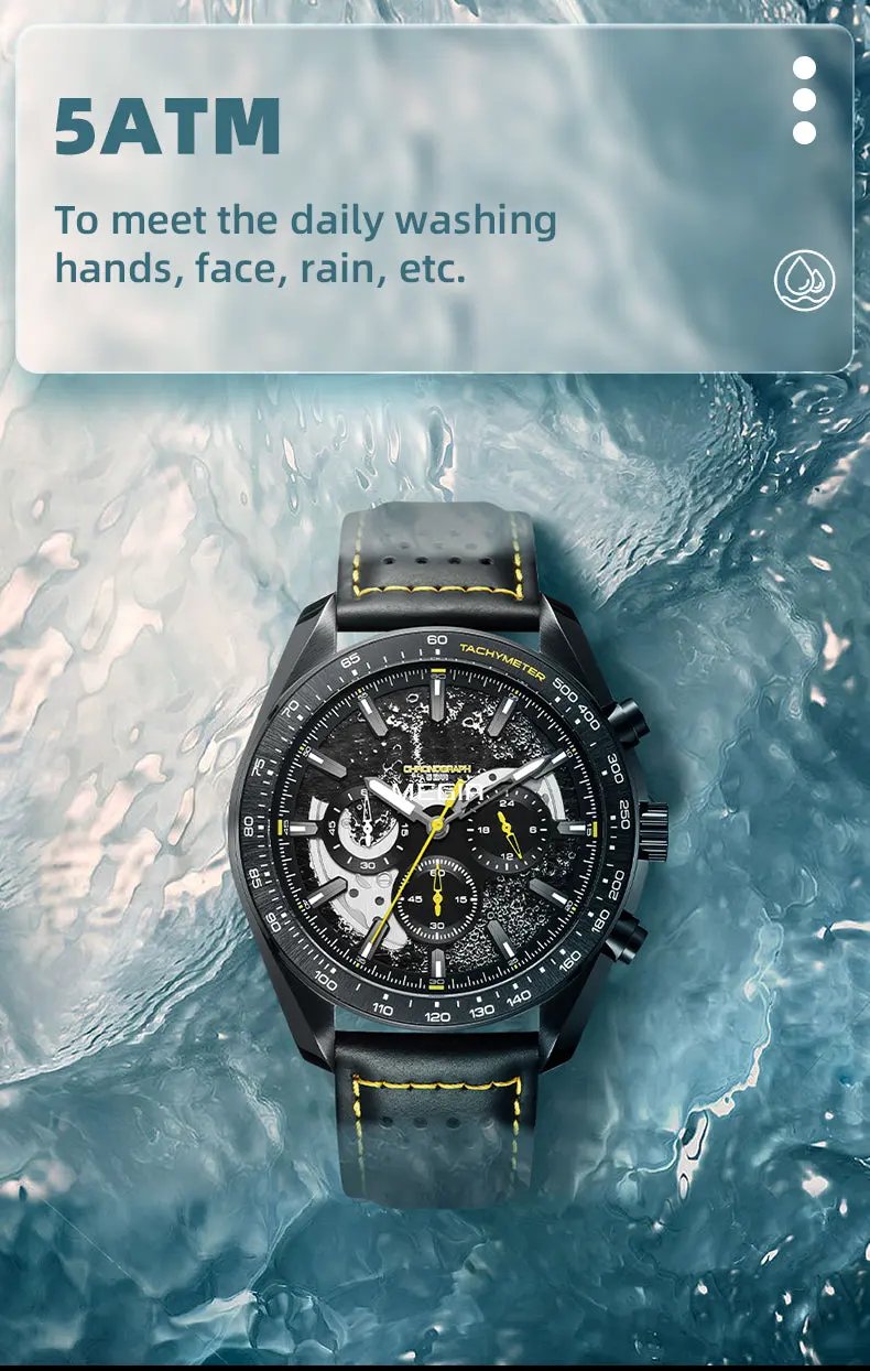 MEGIR Luxury Men's Business Casual Watches Leather Waterproof Quartz Chronograph Male Clock Wristwatch Relogio Masculino 8408 by MEGIR WATCH GROUP