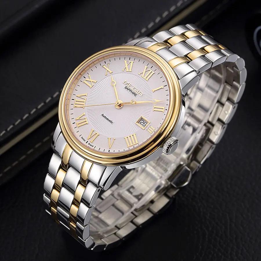 MEGIR Automatic Mechanical Watch Men Stainless Steel Watches Top Brand Luxury Business Wristwatch Male Clock Relogio Masculino 96001 by MEGIR WATCH GROUP