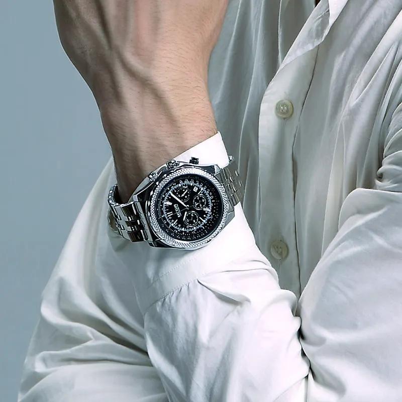 MEGIR Fashion Business Men's Watch Stainless Steel Quartz Wristwatch Calendar Big Dial Man Military Sports Chronograph Clock 2006 by MEGIR WATCH GROUP