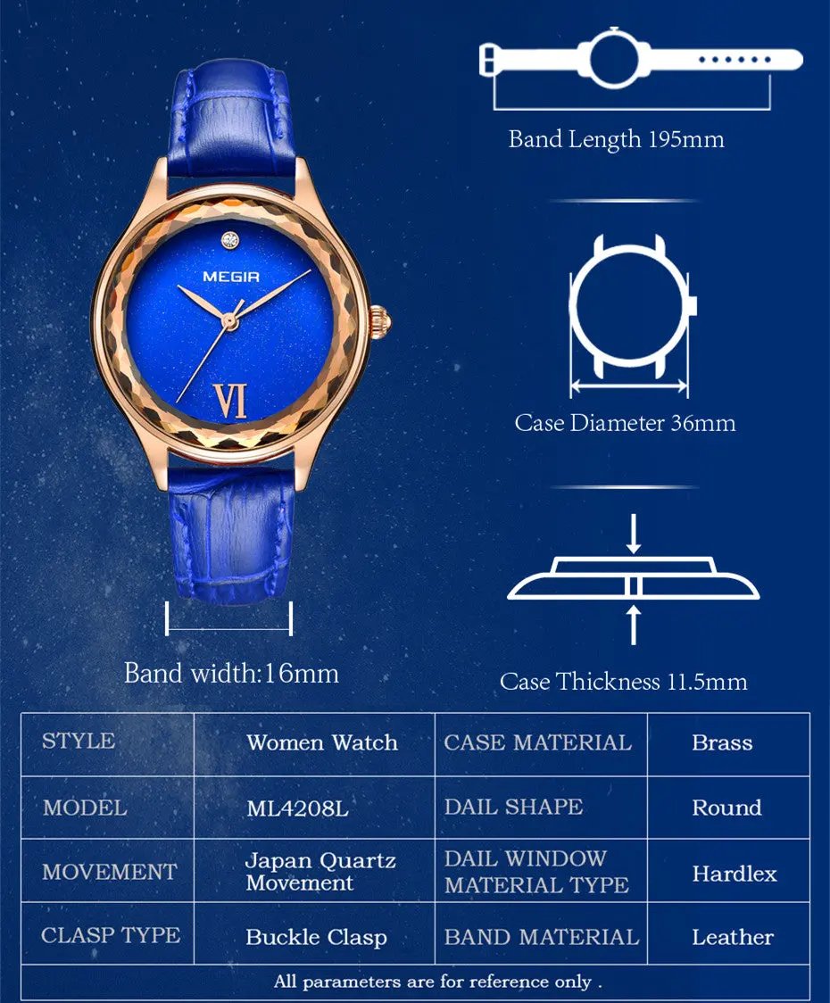 MEGIR Fashion Watch for Women Luxury Leather Casual Simple Quartz Wristwatch Waterproof Ladies Dress Clock Relogio Feminino 4208 by MEGIR WATCH GROUP