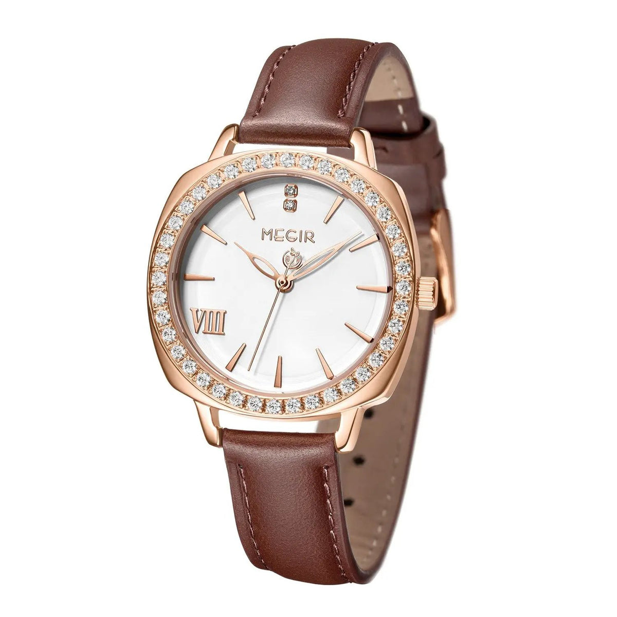 MEGIR Fashion Women Watch Luxury Diamond Leather Ladies Bracelet Watch Female Quartz Wristwatches Dress Clock Relogio Feminino 7029 by MEGIR WATCH GROUP