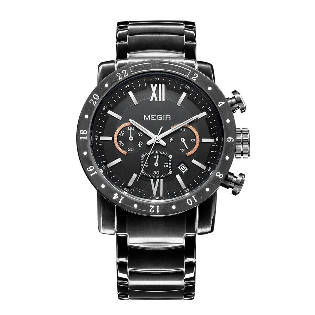 MEGIR Luxury Men's Business Watches Chronograph Waterproof Stainless Steel Quartz Watch Calendar Male Clock Reloj Hombre 3008 by MEGIR WATCH GROUP