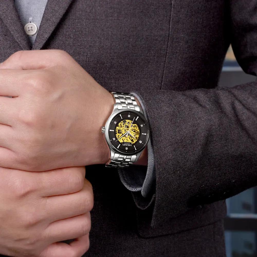 MEGIR Luxury Men Watches Waterproof Automatic Mechanical Watch Stainless Steel Sapphire Gold Business WristWatch Reloj Hombre 62058 by MEGIR WATCH GROUP