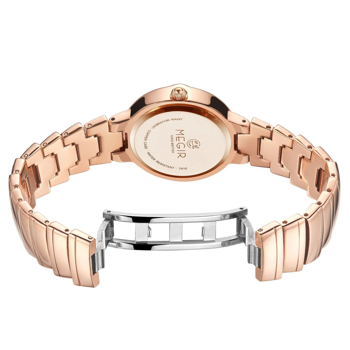 MEGIR Luxury Stainless Steel Strap Watches for Women Fashion Casual Quartz WristWatch Ladies Big Dial Dress Clock Reloj Hombre 7010 by MEGIR WATCH GROUP