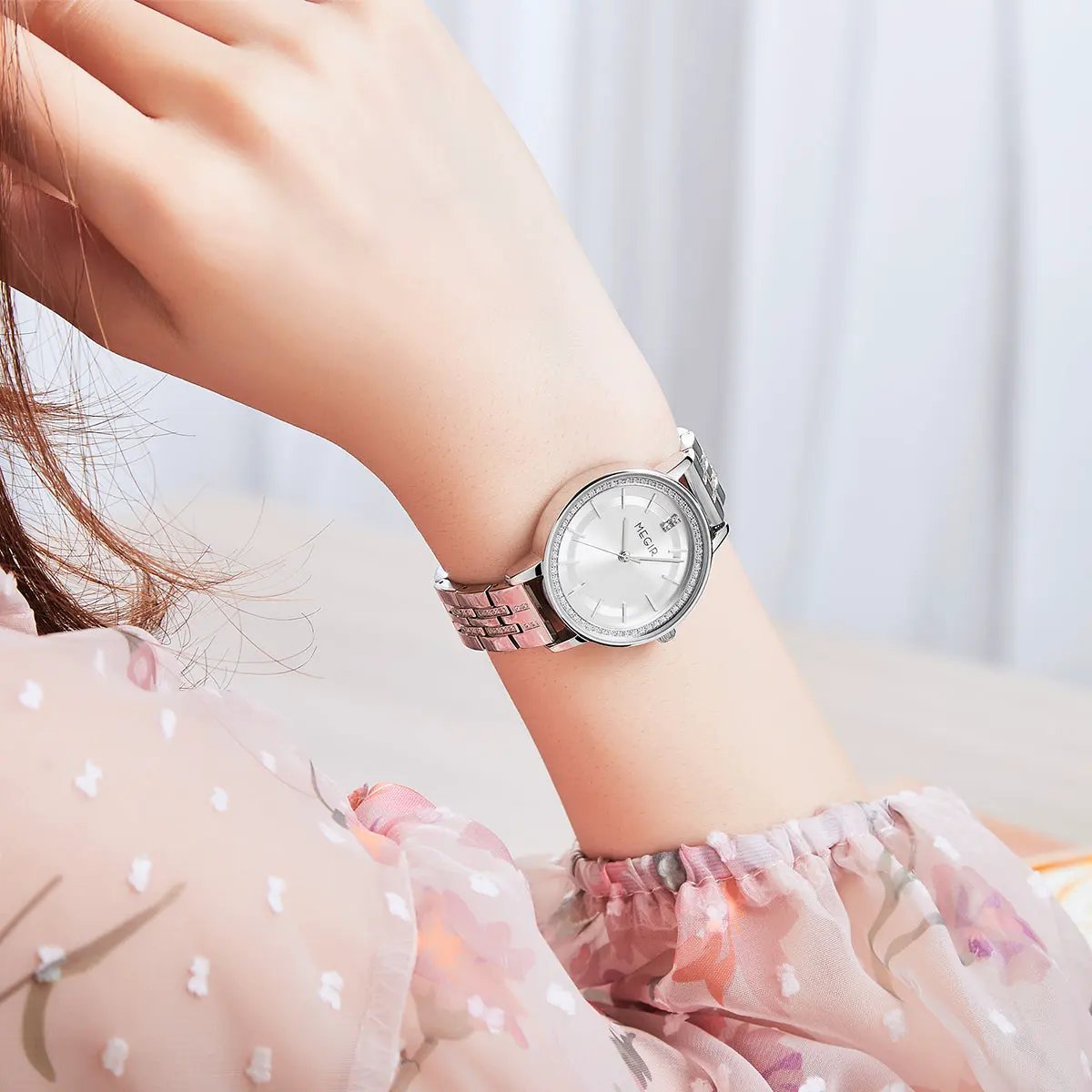 MEGIR Luxury Watches for Women Stainless Steel Dress Clock Fashion Elegant Wristwatch Quartz Watch Ladies Clock Reloj Mujer 7012 by MEGIR WATCH GROUP