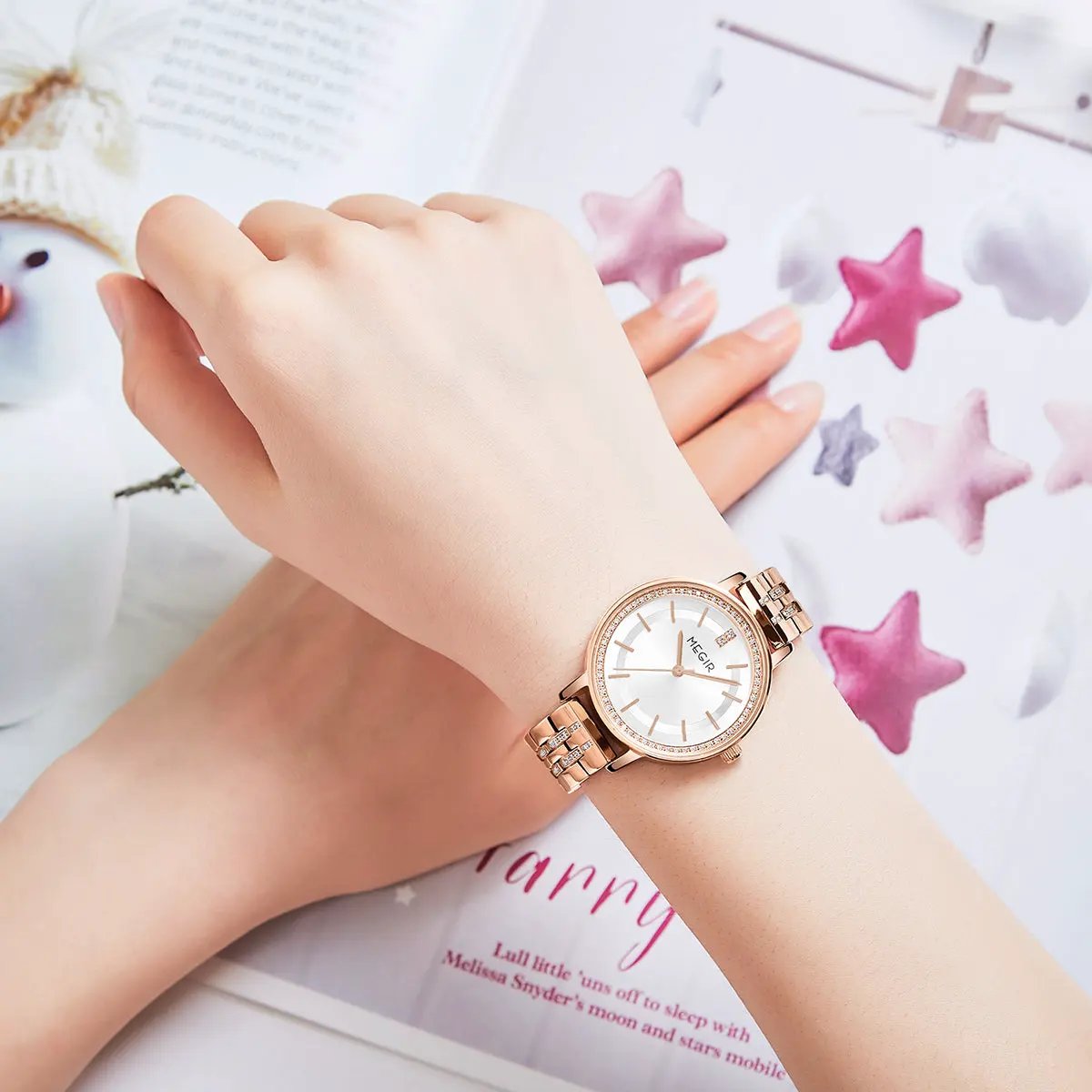 MEGIR Luxury Watches for Women Stainless Steel Dress Clock Fashion Elegant Wristwatch Quartz Watch Ladies Clock Reloj Mujer 7012 by MEGIR WATCH GROUP