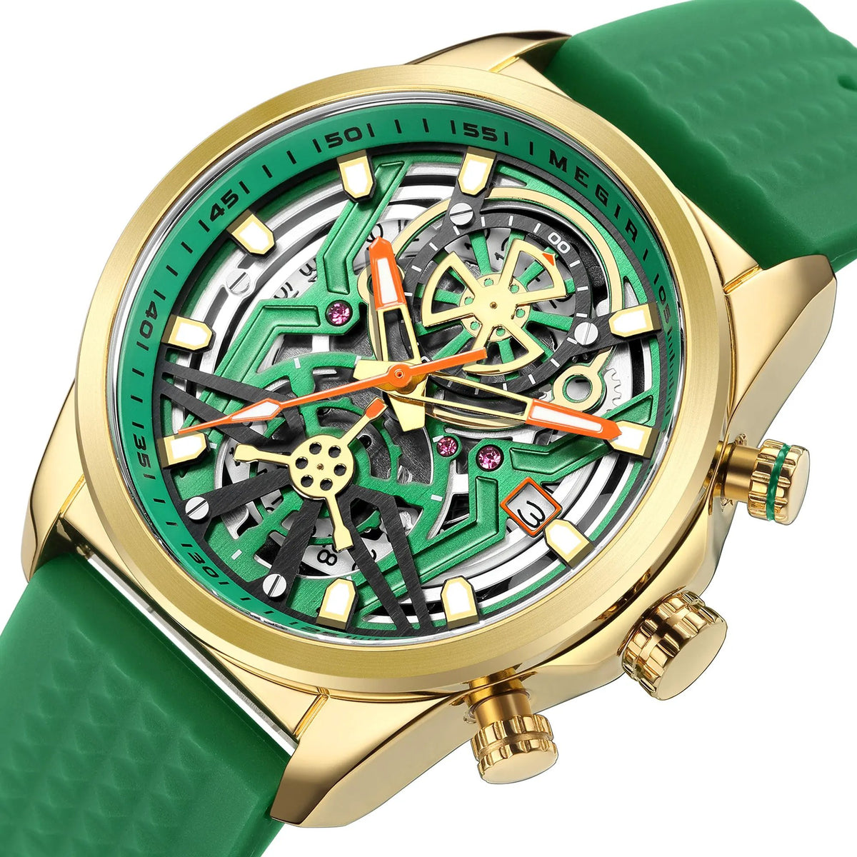 MEGIR Men's Watch Chronograph Fashion Quartz Wristwatch Waterproof Luminous Sports Military Watches Clock with Auto Date 2235 by MEGIR WATCH GROUP