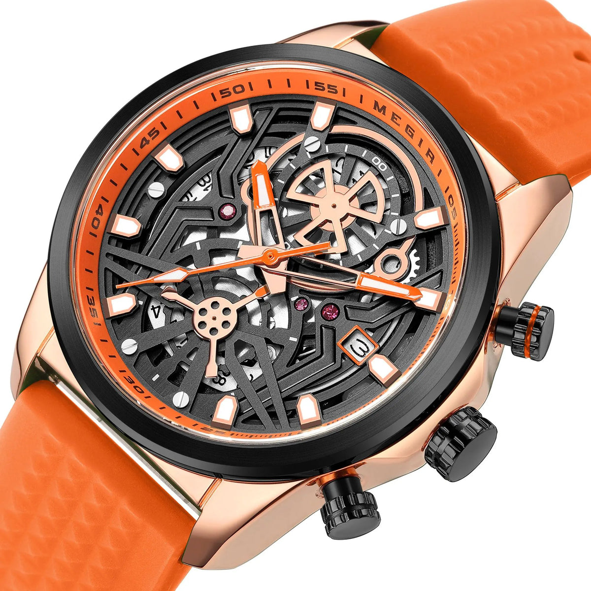 MEGIR Men's Watch Chronograph Fashion Quartz Wristwatch Waterproof Luminous Sports Military Watches Clock with Auto Date 2235 by MEGIR WATCH GROUP