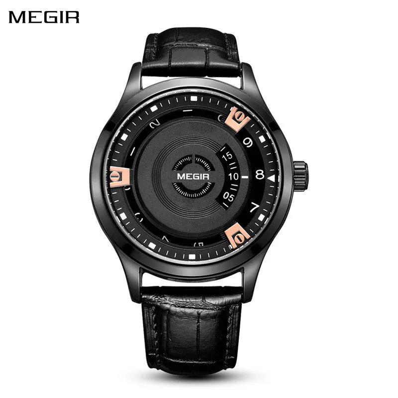 MEGIR Mens Watches Top Brand Luxury Leather Sport Military Watches Male Clock Waterproof Fashion Casual Quartz Wristwatch 1067 by MEGIR WATCH GROUP