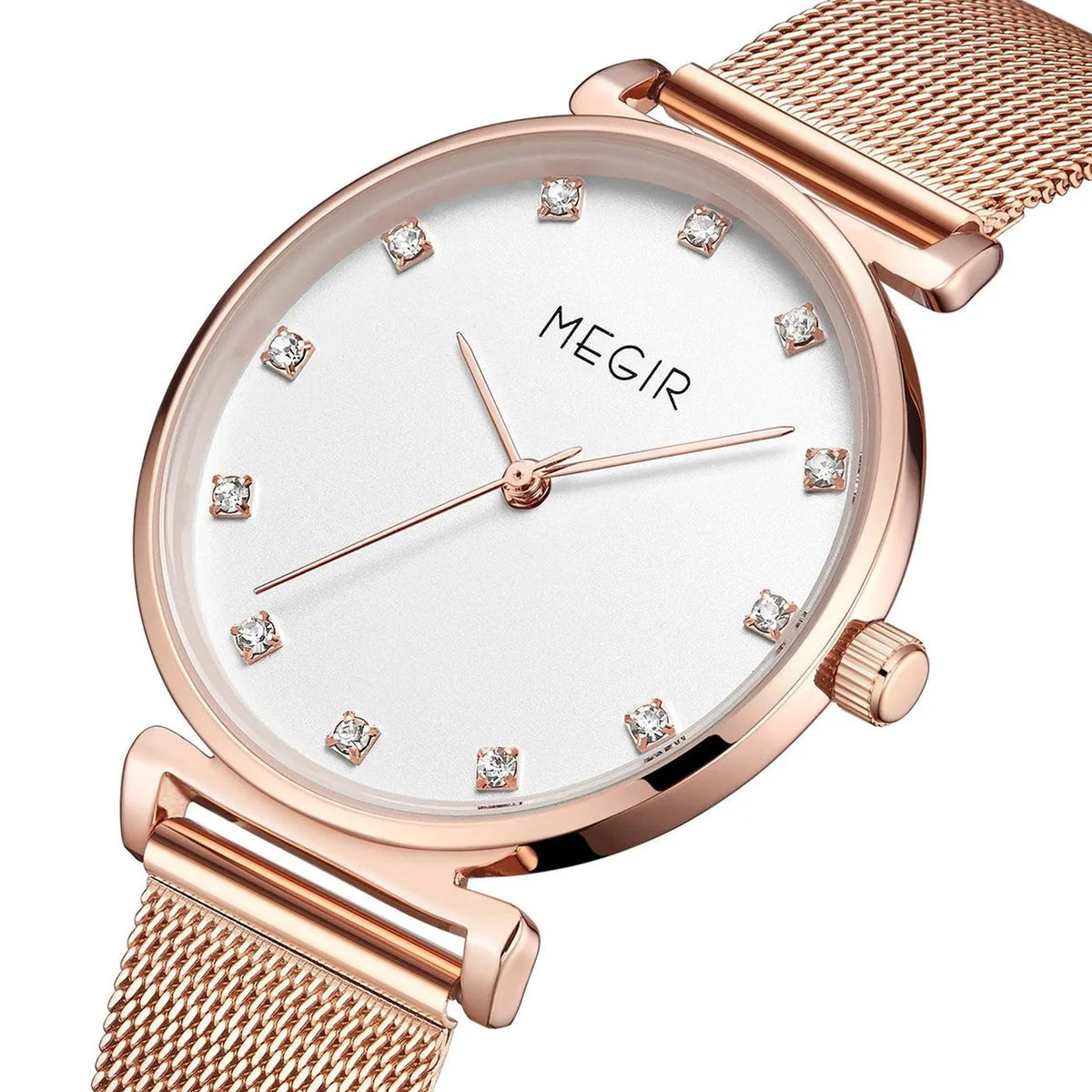 MEGIR Quartz Wristwatches Woman Bracelet Watch Ladies Stainless Steel Mesh Fashion Luxury Waterproof Watches Female Dress Clock 7001 by MEGIR WATCH GROUP