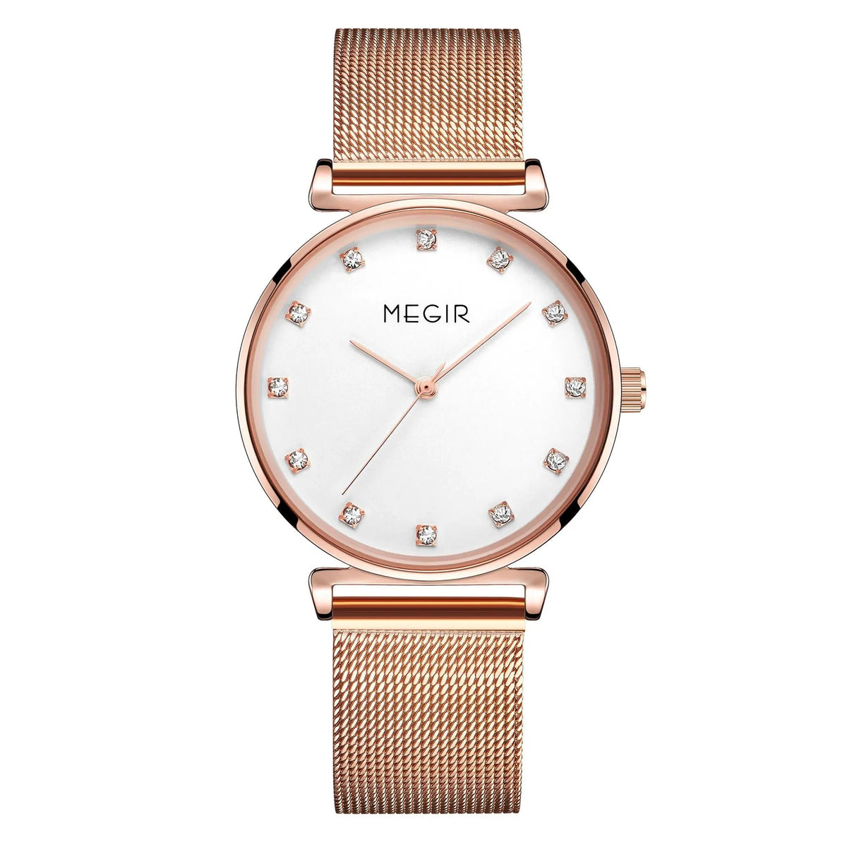 MEGIR Quartz Wristwatches Woman Bracelet Watch Ladies Stainless Steel Mesh Fashion Luxury Waterproof Watches Female Dress Clock 7001 by MEGIR WATCH GROUP