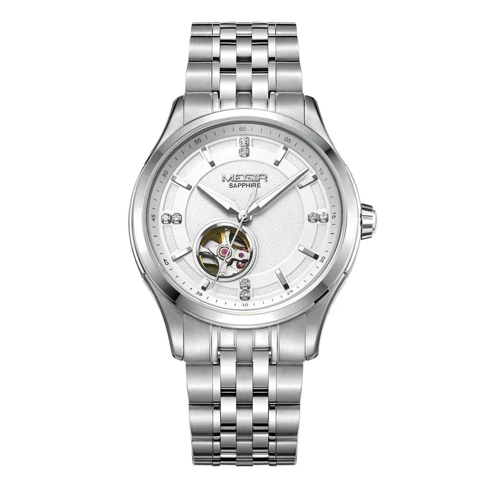 MEGIR Top Brand Luxury Business Watch Men Stainless Steel Waterproof Automatic Mechanical WristWatch Clock Big Dial Montre Homme 62055 by MEGIR WATCH GROUP