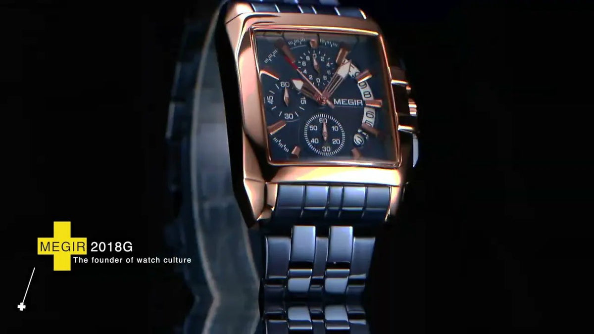 MEGIR Original Luxury Men Watch Stainless Steel Bracelet Quartz Military Wristwatch Business Watches Chronograph Big Dial Relogio Masculino 2018 by MEGIR WATCH GROUP