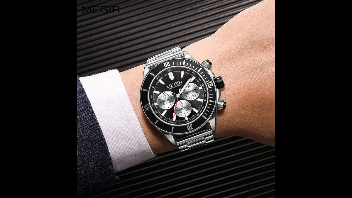 MEGIR Men Watch with Chronograph Fashion Quartz Military Waterproof Calendar Business Casual Wristwatches Clock Montre Homme 2226 by MEGIR WATCH GROUP