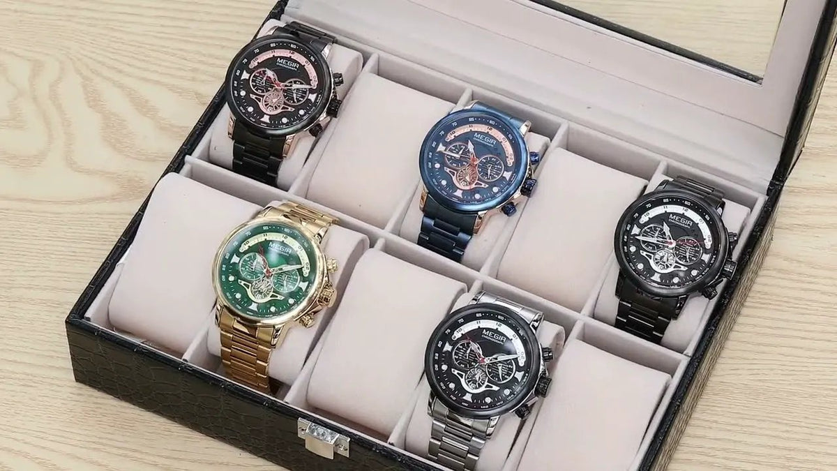 MEGIR Luxury Men Watches Stainless Steel Quartz Wristwatches Fashion Men Business Watch Clock Male Chronograph Relogio Masculino 2223 by MEGIR WATCH GROUP
