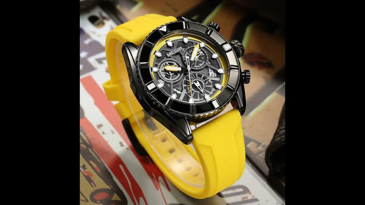 MEGIR Fashion Military Sports Watches for Men Silicone Waterproof Quartz Wristwatches with Chronograph Clock Date 24-hour 2209 by MEGIR WATCH GROUP