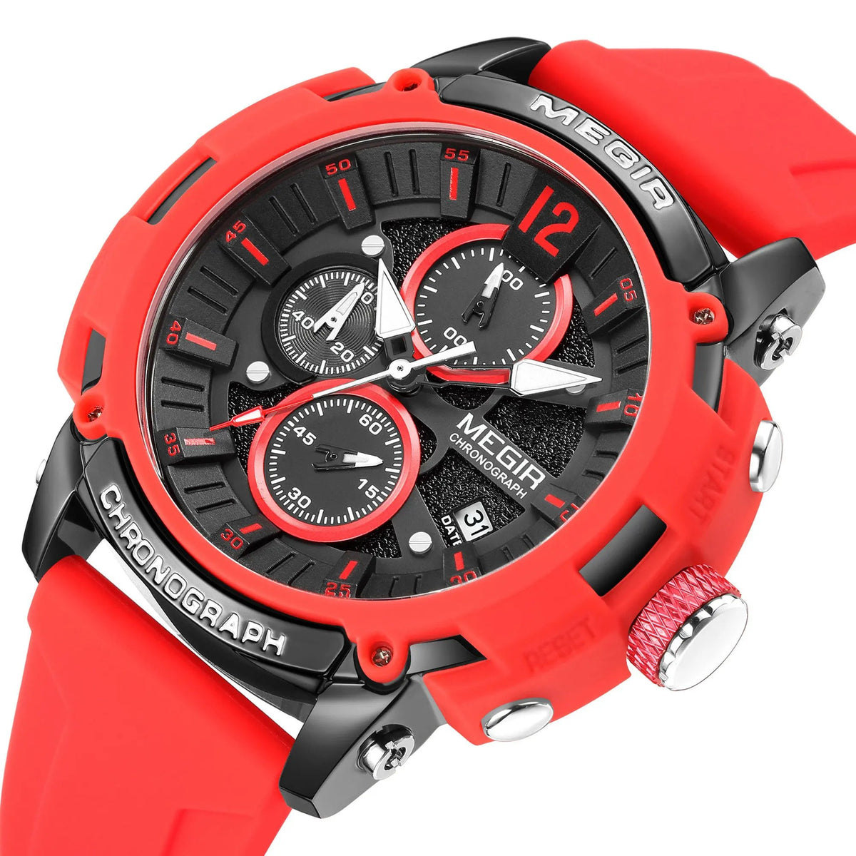 MEGIR Fashion Military Watch for Men Silicone Strap Sport Quartz Chronograph Waterproof Male Clock Wristwatch Reloj Hombre 2208 by MEGIR WATCH GROUP