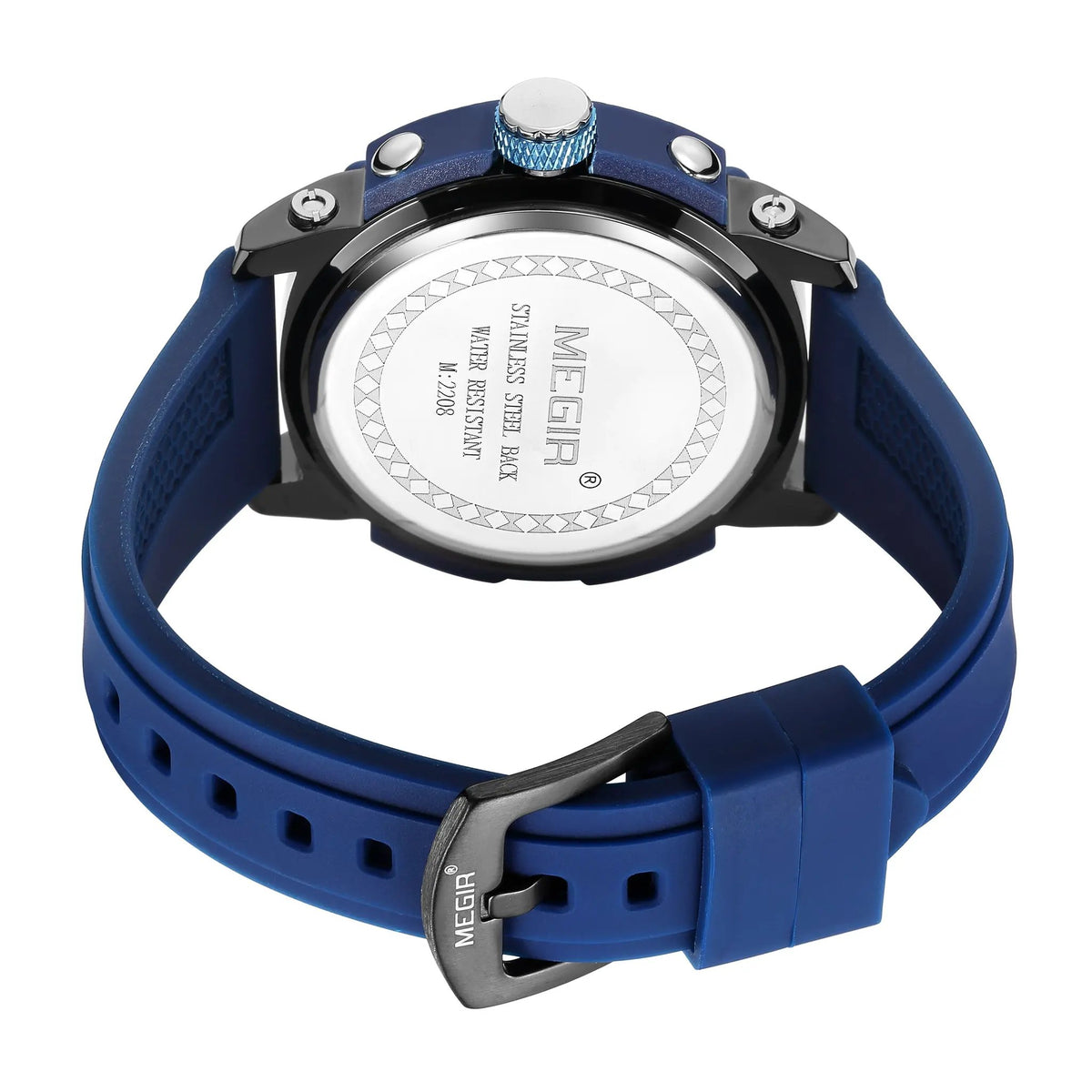 MEGIR Fashion Military Watch for Men Silicone Strap Sport Quartz Chronograph Waterproof Male Clock Wristwatch Reloj Hombre 2208 by MEGIR WATCH GROUP
