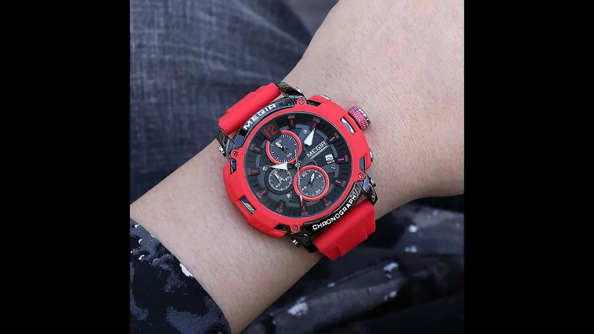 MEGIR Fashion Military Watch for Men Silicone Strap Sport Quartz Chronograph Waterproof Male Clock Wristwatch Reloj Hombre 2208 by MEGIR WATCH GROUP
