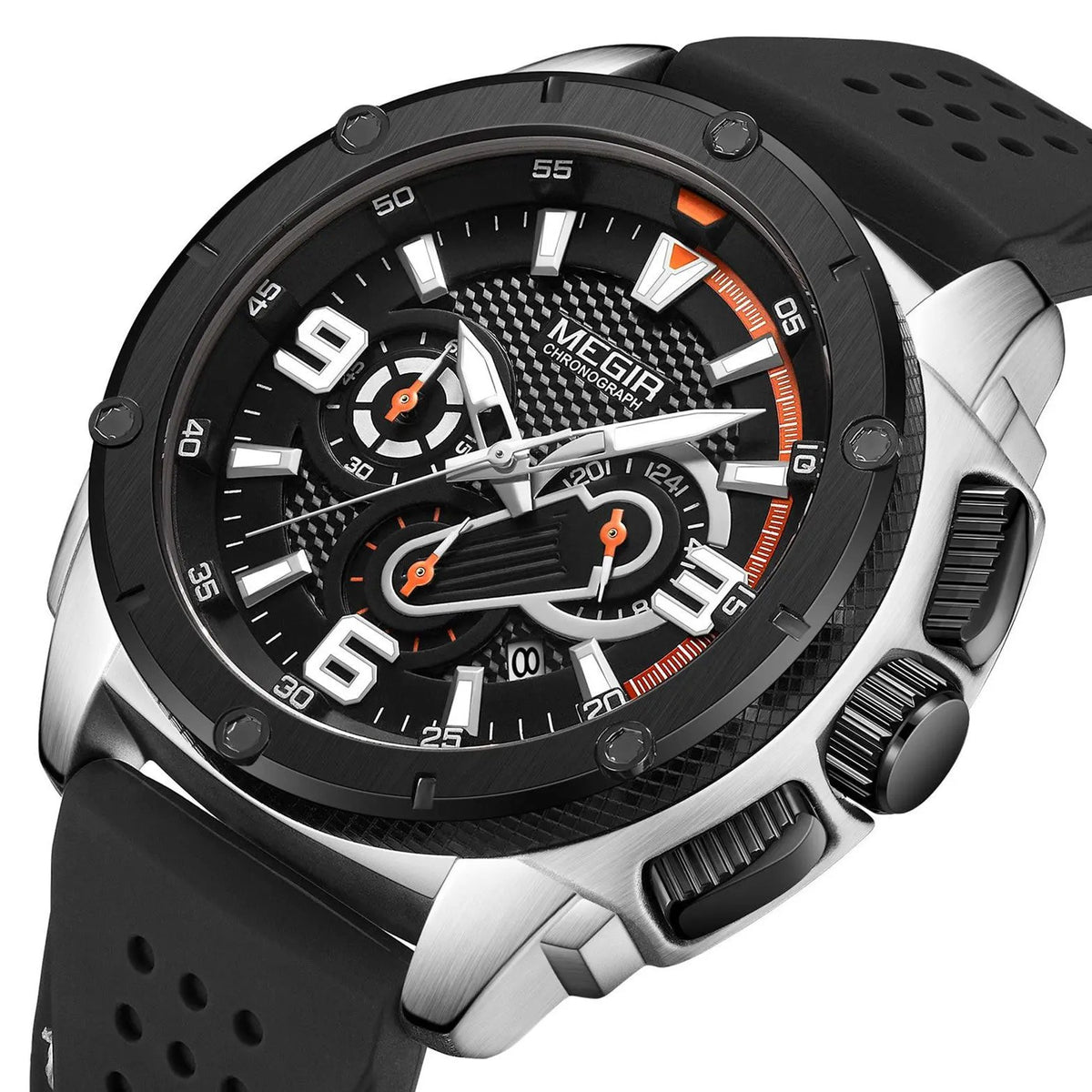 MEGIR Mens Watches Top Brand Luxury Silicone Sports Military Watch Waterproof Quartz Clock Men Chronograph Man Wristwatch 2147 by MEGIR WATCH GROUP