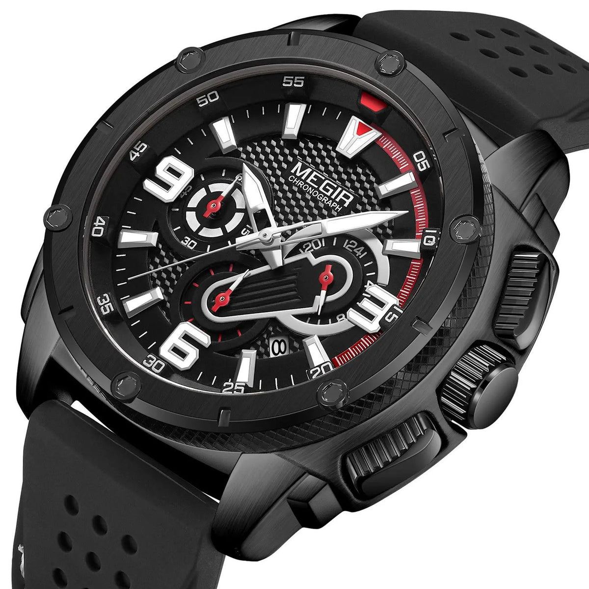 MEGIR Mens Watches Top Brand Luxury Silicone Sports Military Watch Waterproof Quartz Clock Men Chronograph Man Wristwatch 2147 by MEGIR WATCH GROUP