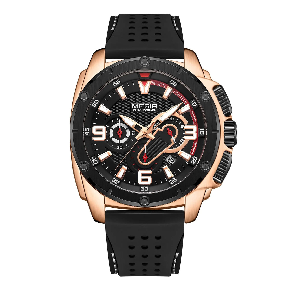MEGIR Mens Watches Top Brand Luxury Silicone Sports Military Watch Waterproof Quartz Clock Men Chronograph Man Wristwatch 2147 by MEGIR WATCH GROUP