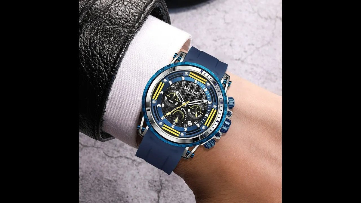 MEGIR Men's Sports Military Watches Fashion Luxury Quartz Wristwatch Silicone Strap Waterproof Chronograph Luminous Male Clock 2143 by MEGIR WATCH GROUP