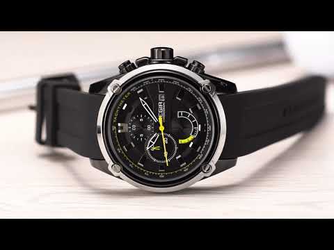 MEGIR Chronograph Luxury Brand Men Sports Watches Silicone Strap Quartz Casual Wristwatch Waterproof Calendar Reloj Hombre 2086 by MEGIR WATCH GROUP