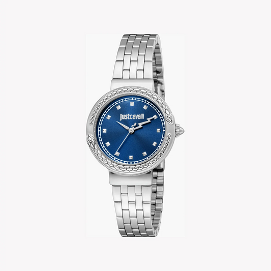 Just Cavalli Men's Silver Watch, Dark Blue Dial | Jc1l311m0015 by JUST CAVALLI