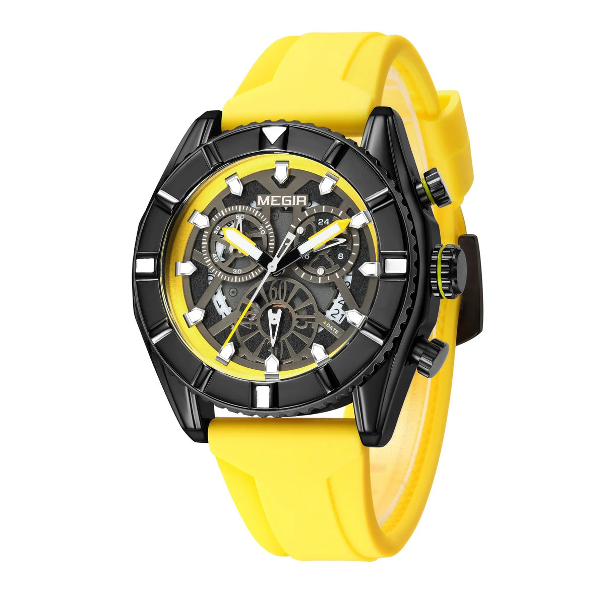 MEGIR Fashion Military Sports Watches for Men Silicone Waterproof Quartz Wristwatches with Chronograph Clock Date 24-hour 2209 by MEGIR WATCH GROUP