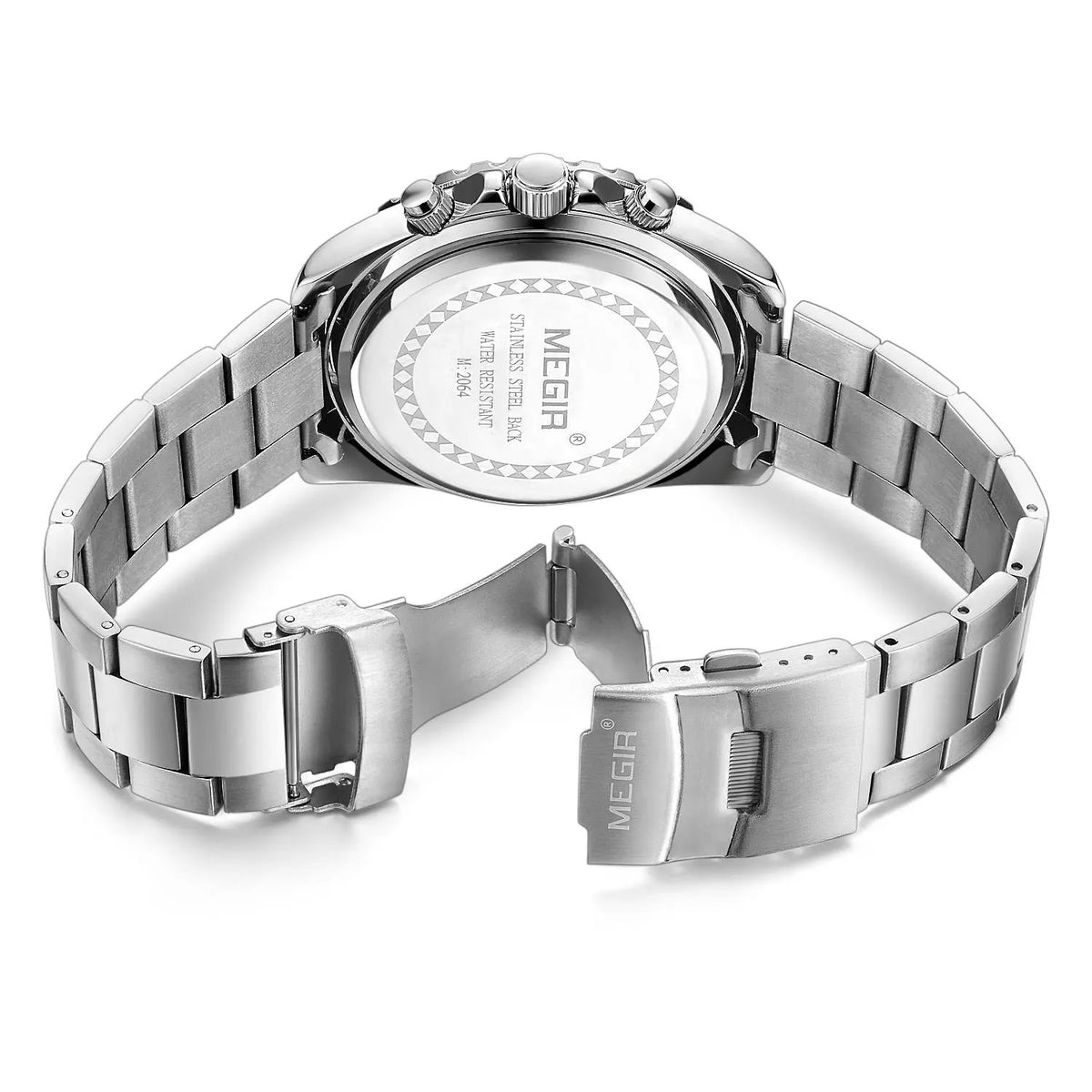 MEGIR Original Luxury Men Business Quartz Watch Stainless Steel Bracelet Chronograph Male Military Wristwatch Clock Relogio Masculino 2064 by MEGIR WATCH GROUP