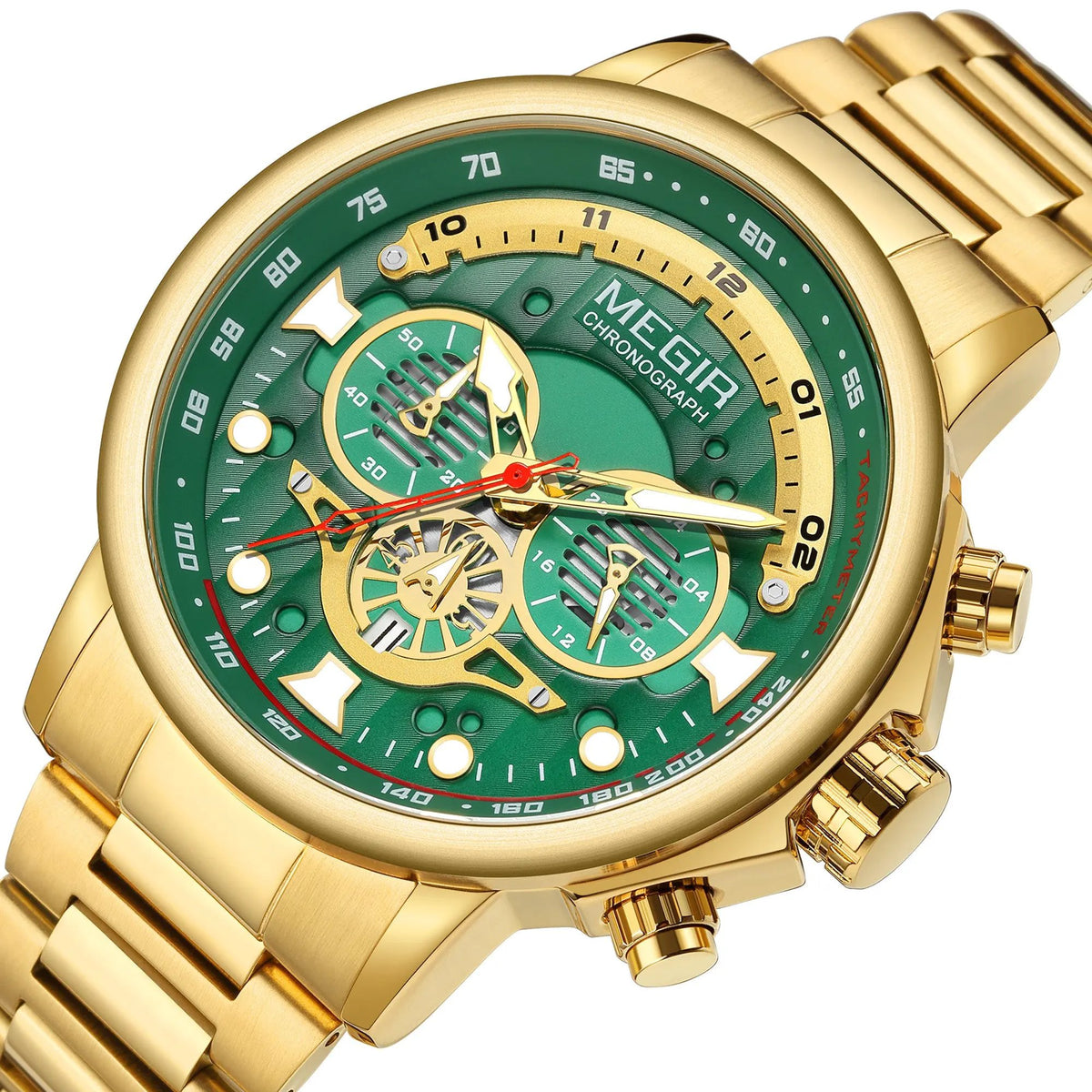 MEGIR Luxury Men Watches Stainless Steel Quartz Wristwatches Fashion Men Business Watch Clock Male Chronograph Relogio Masculino 2223 by MEGIR WATCH GROUP