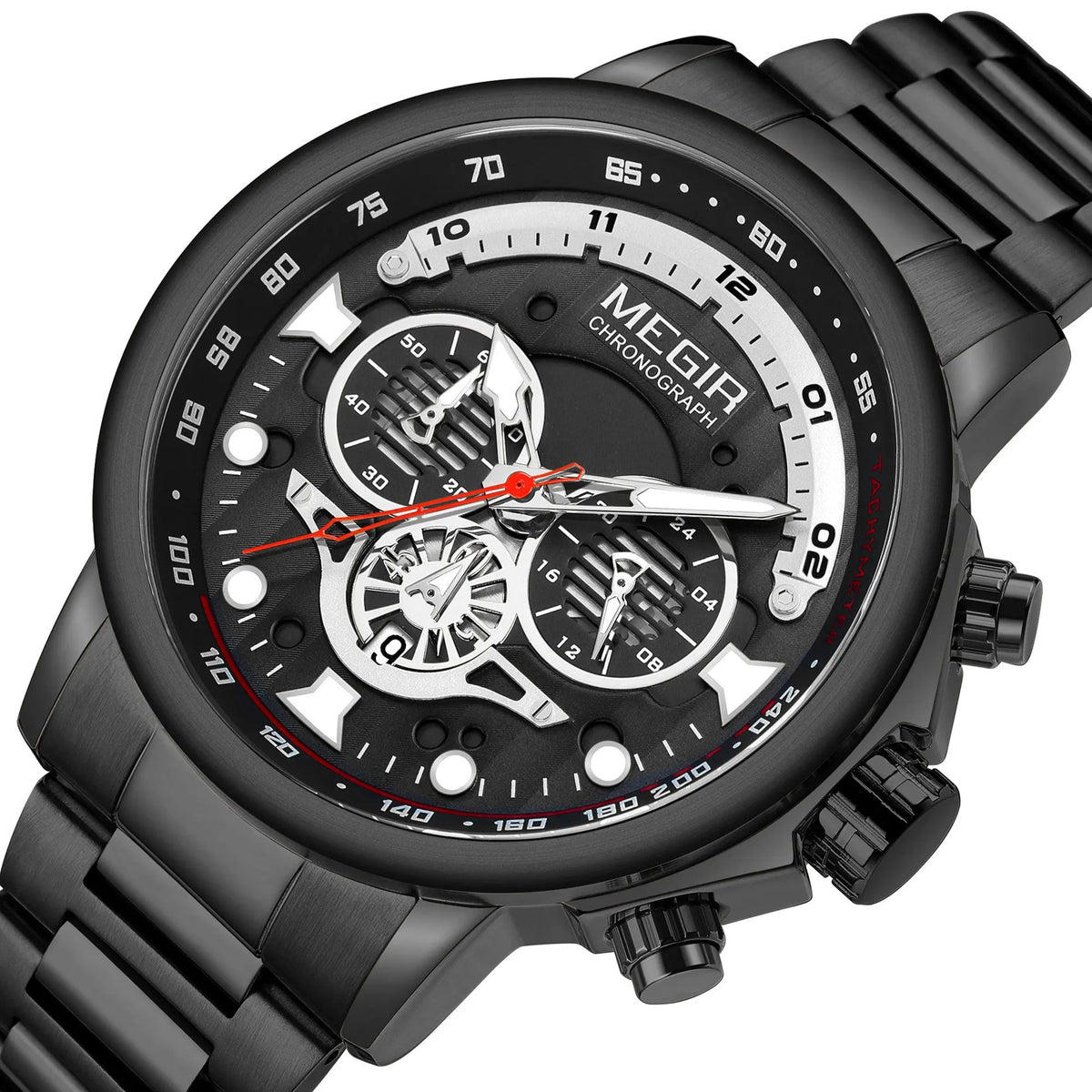 MEGIR Luxury Men Watches Stainless Steel Quartz Wristwatches Fashion Men Business Watch Clock Male Chronograph Relogio Masculino 2223 by MEGIR WATCH GROUP