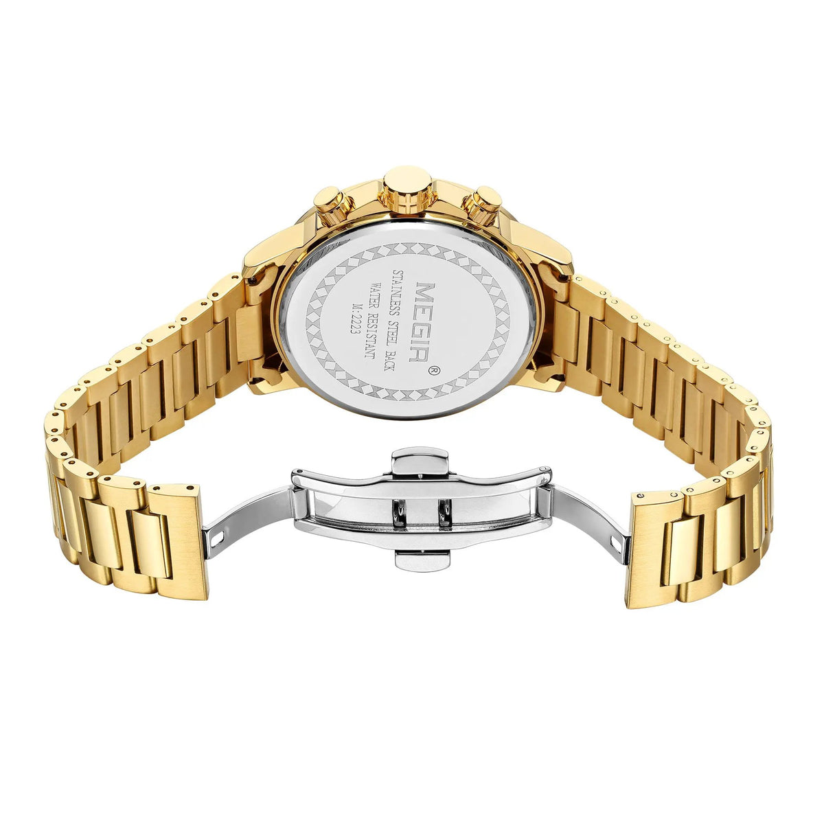 MEGIR Luxury Men Watches Stainless Steel Quartz Wristwatches Fashion Men Business Watch Clock Male Chronograph Relogio Masculino 2223 by MEGIR WATCH GROUP